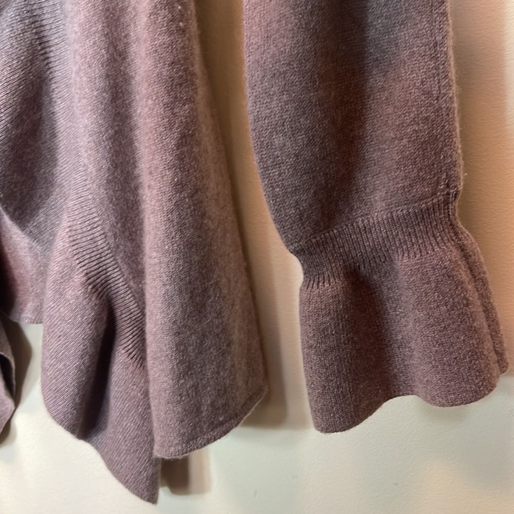 Marisa Christina 2ply cashmere tan/beige open front cascade cardigan - Picture 8 of 11